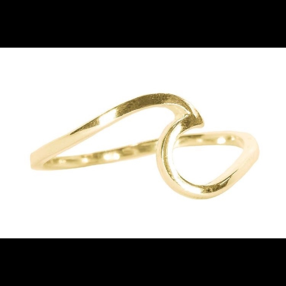 Gold Minimalist Wave Ring - Picture 2 of 2